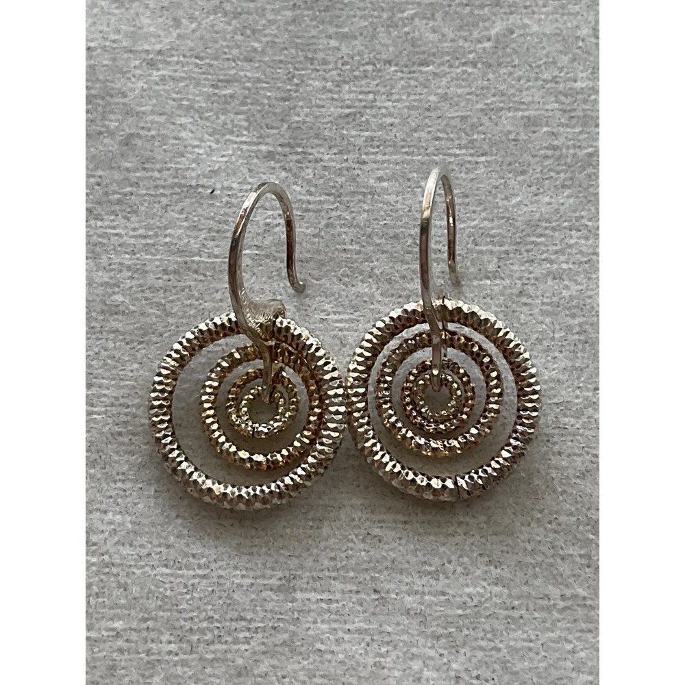 Dyadema Italy sterling silver dangle earrings 925 Circles Vintage Estate Jewelry